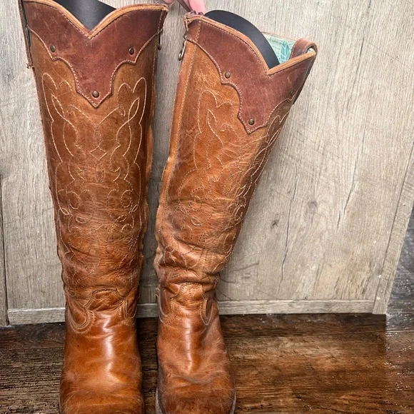 Corral Brown Leather Cowboy Boots - Picture 2 of 7